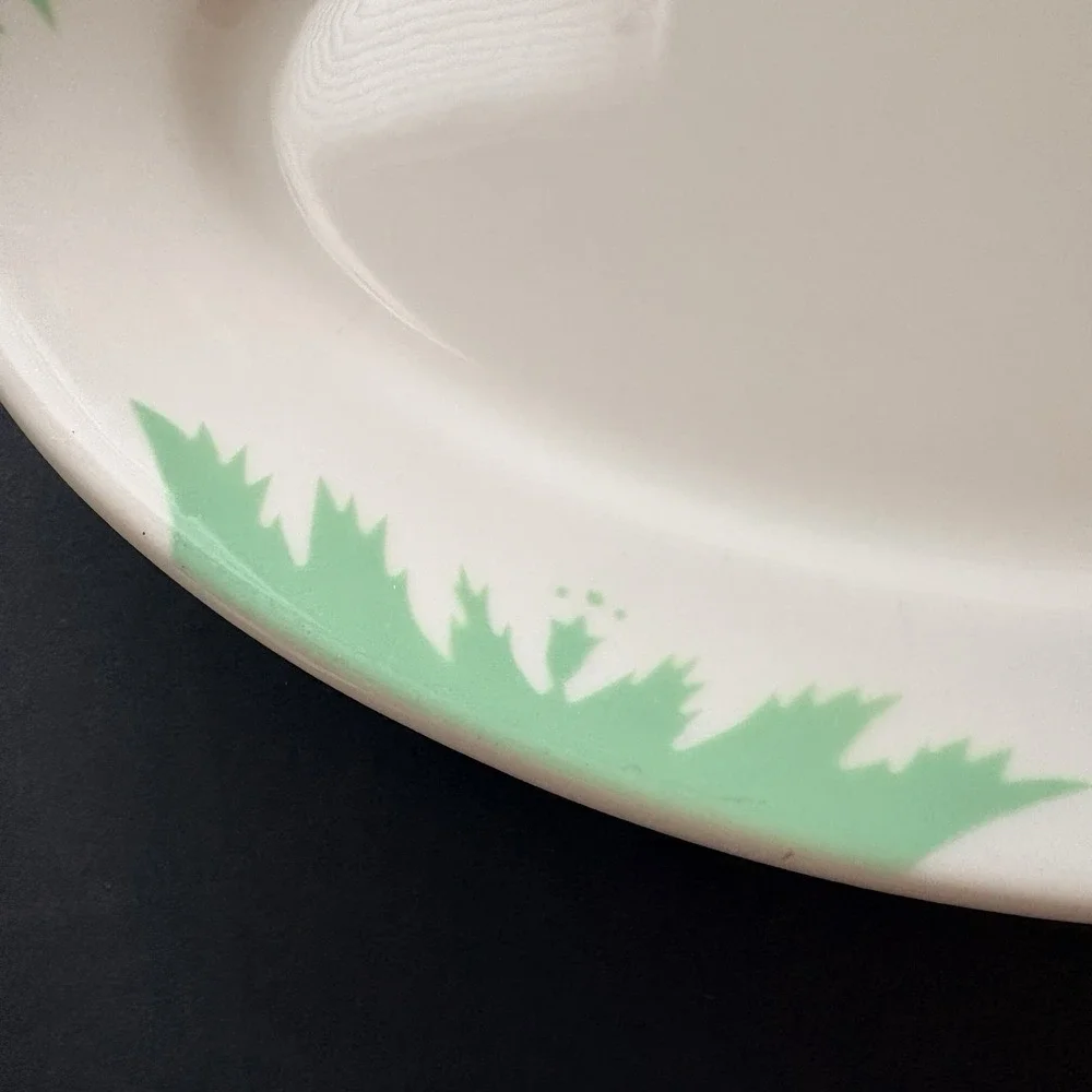 Vintage 1960s Sterling Restaurant Ware Oval Mint Green Leaf Platter‎ 12